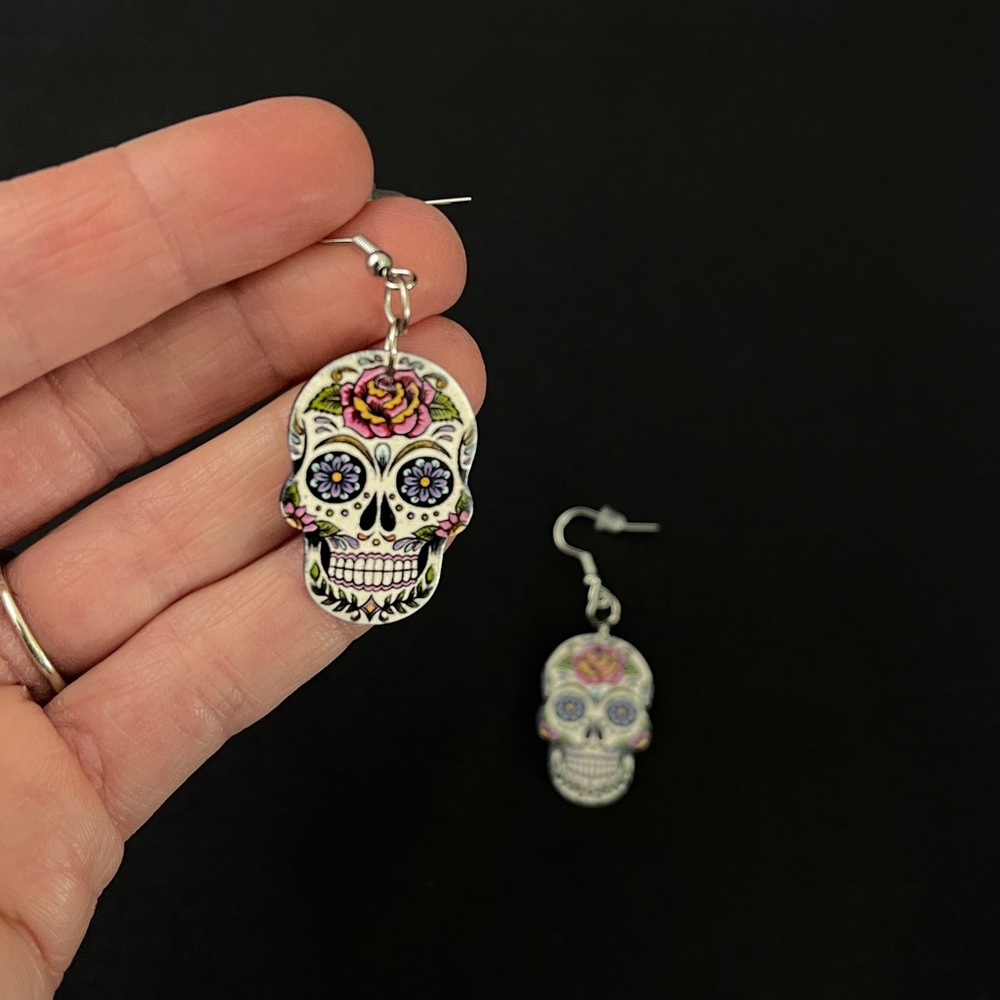 Sugar Skull Dangle Earrings
